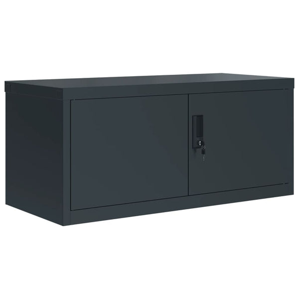 Aktenschrank Anthrazit Stahl 90x40x110 cm