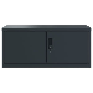 Aktenschrank Anthrazit Stahl 90x40x110 cm