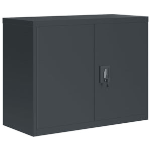 Aktenschrank Anthrazit Stahl 90x40x110 cm
