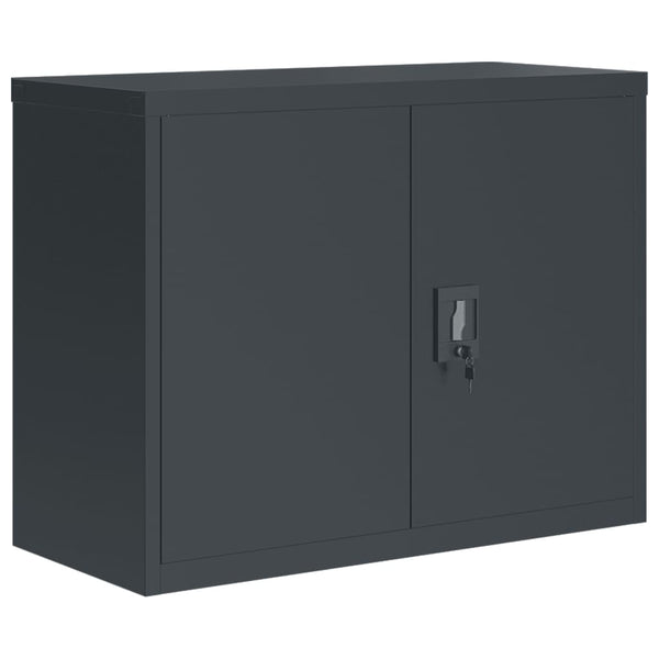 Aktenschrank Anthrazit Stahl 90x40x110 cm