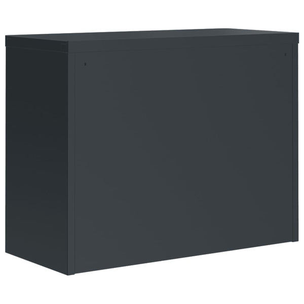 Aktenschrank Anthrazit Stahl 90x40x110 cm