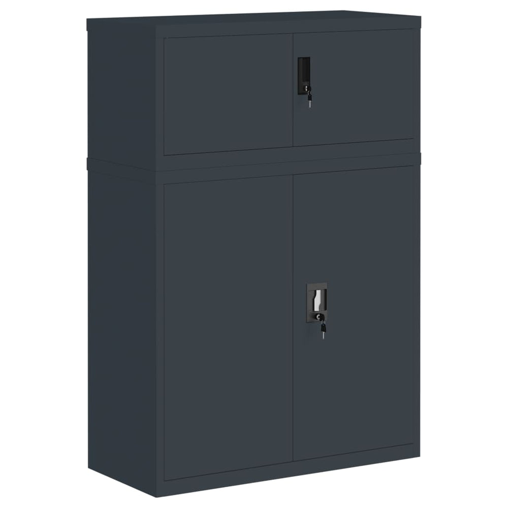 Aktenschrank Anthrazit Stahl 90x40x130cm