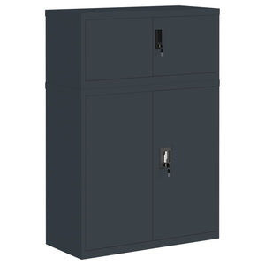 Aktenschrank Anthrazit Stahl 90x40x130cm