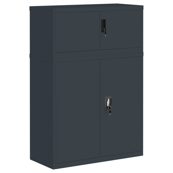Aktenschrank Anthrazit Stahl 90x40x130cm