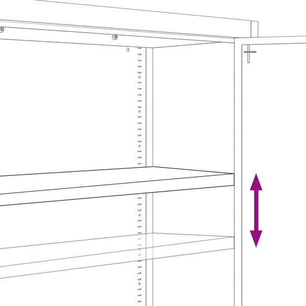 Aktenschrank Anthrazit Stahl 90x40x130cm