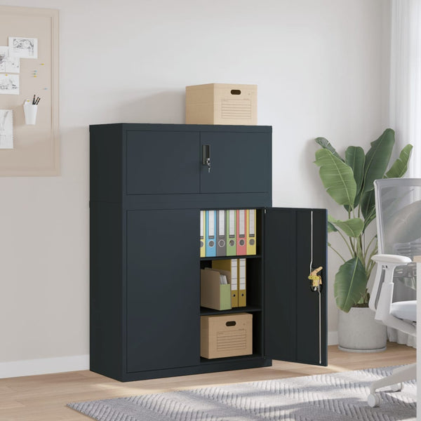 Aktenschrank Anthrazit Stahl 90x40x130cm