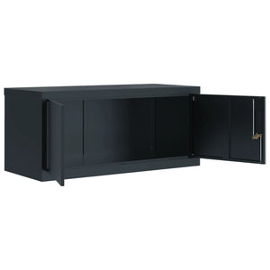 Aktenschrank Anthrazit Stahl 90x40x145cm