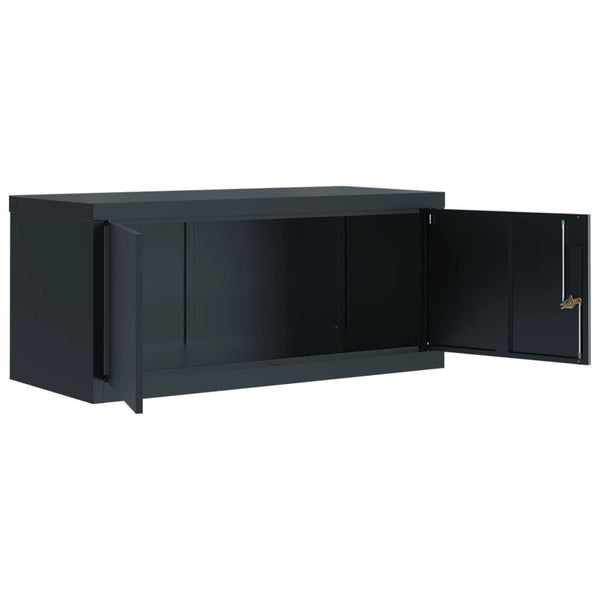 Aktenschrank Anthrazit Stahl 90x40x145cm