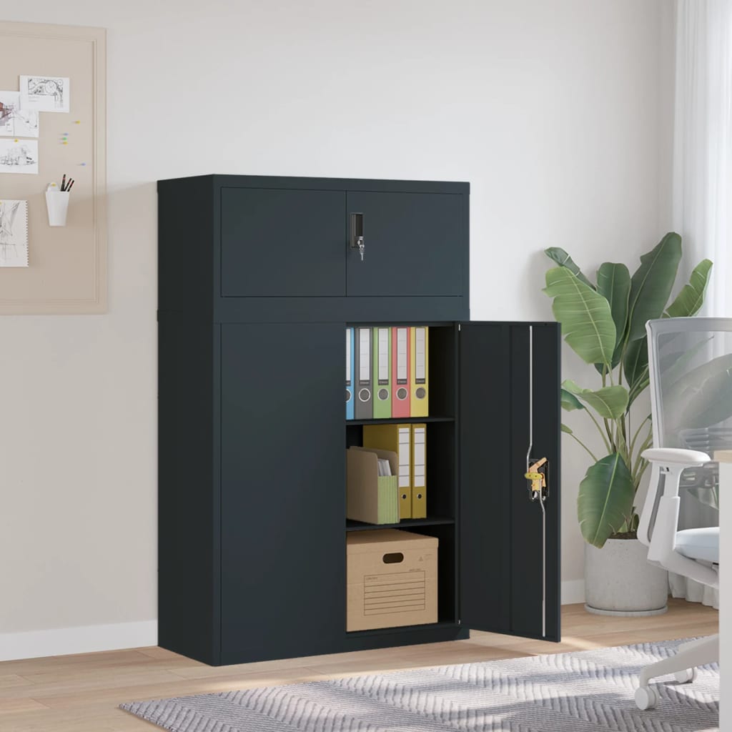 Aktenschrank Anthrazit Stahl 90x40x145cm