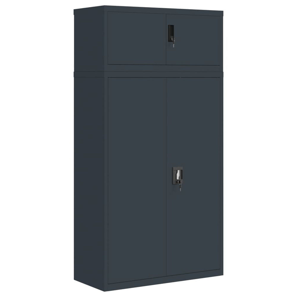 Aktenschrank Anthrazit Stahl 90x40x180 cm