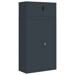 Aktenschrank Anthrazit Stahl 90x40x180 cm