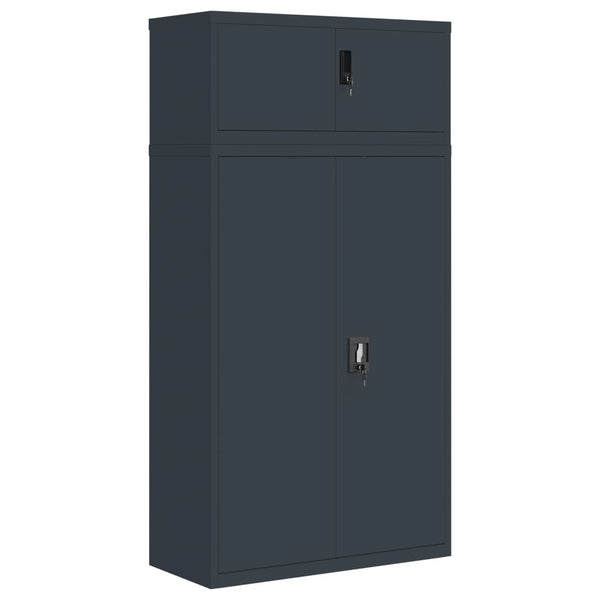 Aktenschrank Anthrazit Stahl 90x40x180 cm