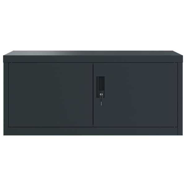 Aktenschrank Anthrazit Stahl 90x40x180 cm