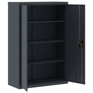 Aktenschrank Anthrazit Stahl 90x40x180 cm