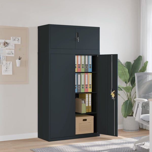 Aktenschrank Anthrazit Stahl 90x40x180 cm