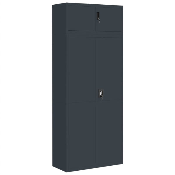 Aktenschrank Anthrazit Stahl 90x40x220 cm