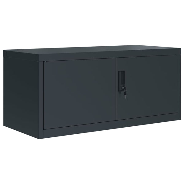 Aktenschrank Anthrazit Stahl 90x40x220 cm