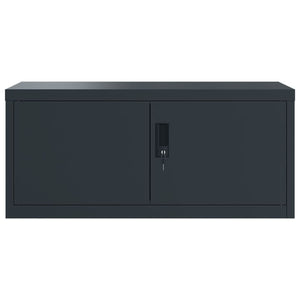 Aktenschrank Anthrazit Stahl 90x40x220 cm
