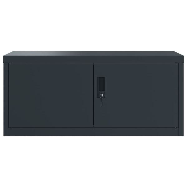 Aktenschrank Anthrazit Stahl 90x40x220 cm