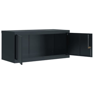 Aktenschrank Anthrazit Stahl 90x40x220 cm