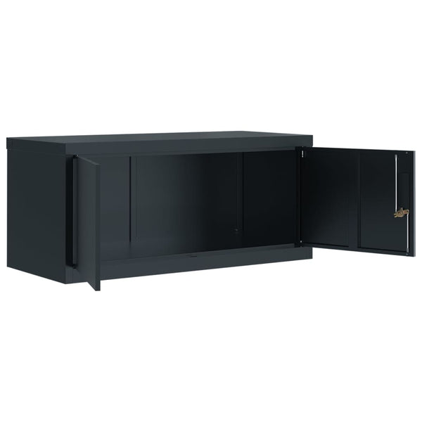 Aktenschrank Anthrazit Stahl 90x40x220 cm
