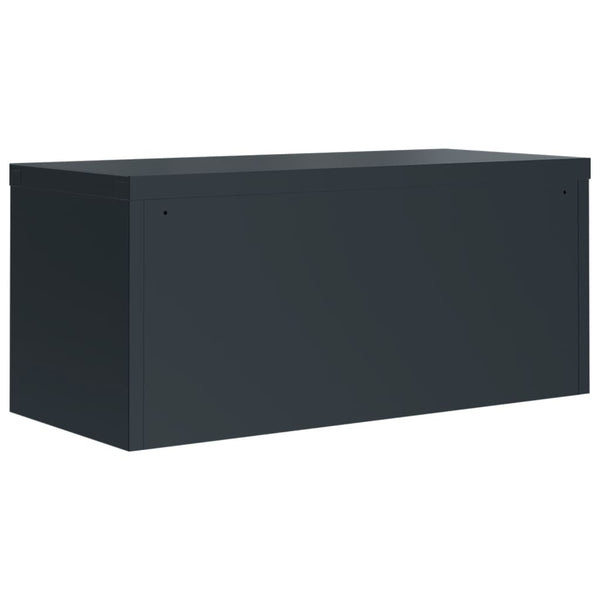 Aktenschrank Anthrazit Stahl 90x40x220 cm