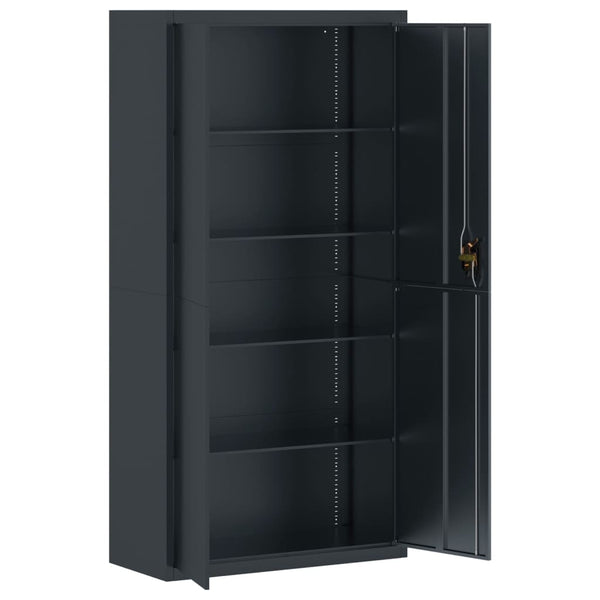 Aktenschrank Anthrazit Stahl 90x40x220 cm