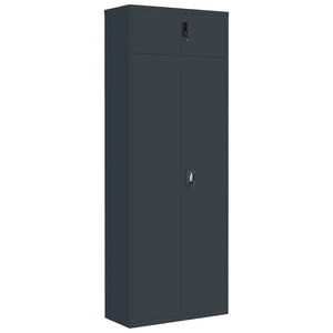 Aktenschrank Anthrazit Stahl 90x40x240 cm