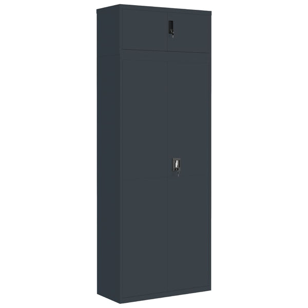 Aktenschrank Anthrazit Stahl 90x40x240 cm