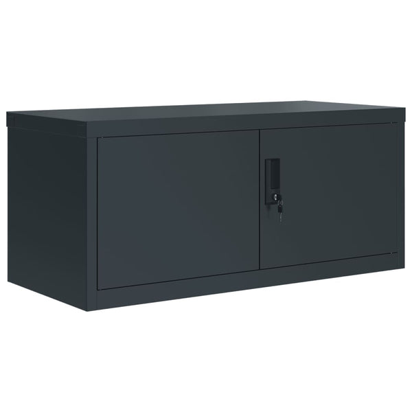 Aktenschrank Anthrazit Stahl 90x40x240 cm
