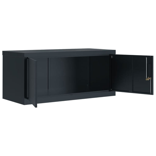 Aktenschrank Anthrazit Stahl 90x40x240 cm