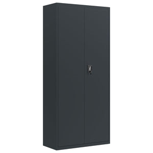 Aktenschrank Anthrazit Stahl 90x40x240 cm