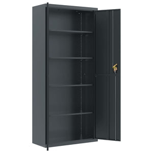 Aktenschrank Anthrazit Stahl 90x40x240 cm
