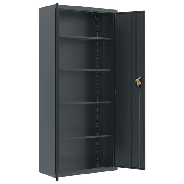 Aktenschrank Anthrazit Stahl 90x40x240 cm