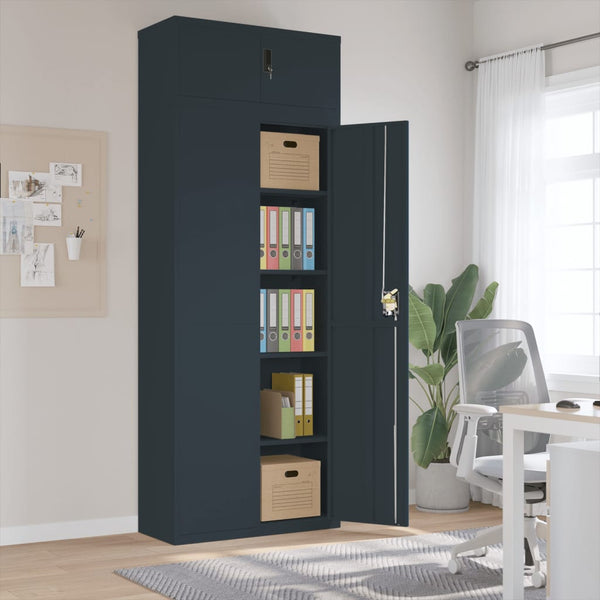 Aktenschrank Anthrazit Stahl 90x40x240 cm