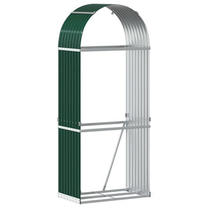 vidaXL Abri à bûches vert 80x45x190 cm Acier galvanisé