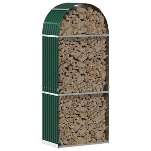 vidaXL Abri à bûches vert 80x45x190 cm Acier galvanisé