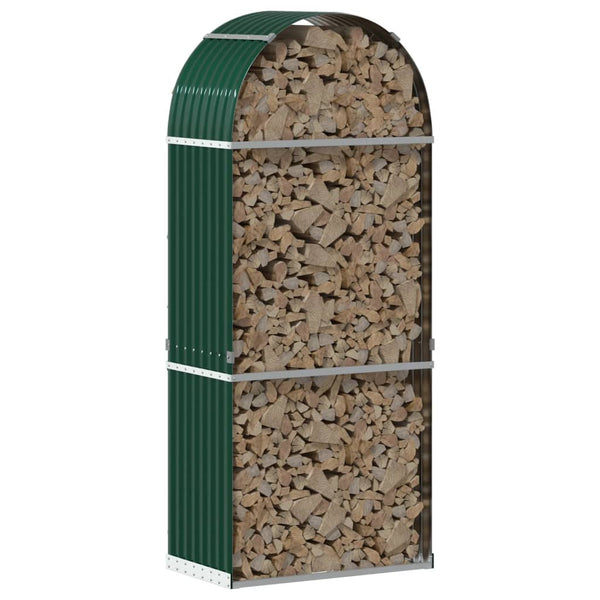 vidaXL Abri à bûches vert 80x45x190 cm Acier galvanisé