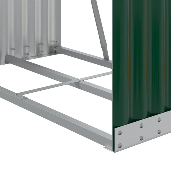 vidaXL Abri à bûches vert 80x45x190 cm Acier galvanisé