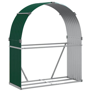vidaXL Abri à bûches vert 120x45x140 cm Acier galvanisé