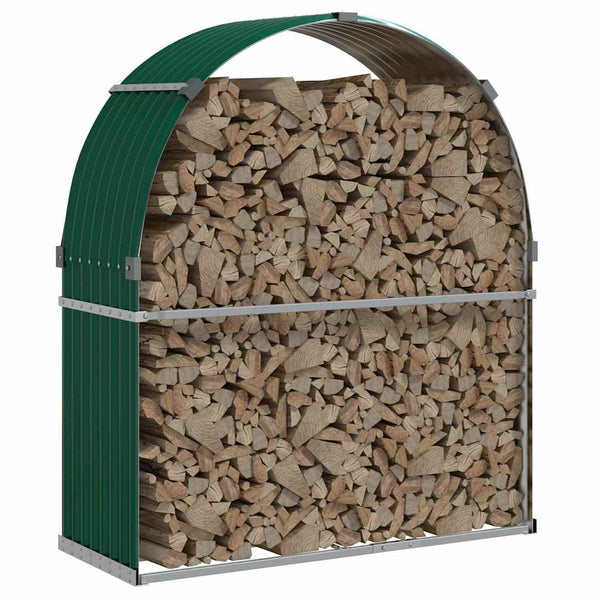 vidaXL Abri à bûches vert 120x45x140 cm Acier galvanisé