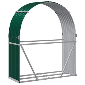 vidaXL Abri à bûches vert 120x45x140 cm Acier galvanisé