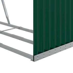 vidaXL Abri à bûches vert 120x45x140 cm Acier galvanisé