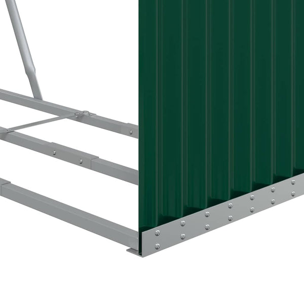 vidaXL Abri à bûches vert 120x45x140 cm Acier galvanisé