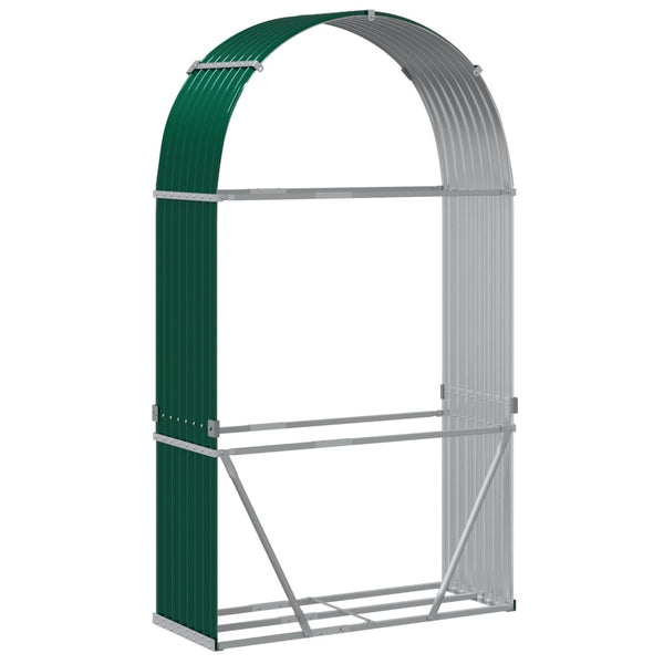 vidaXL Bûcher vert 120x45x210 cm acier galvanisé