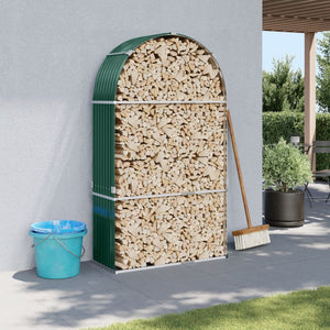 vidaXL Bûcher vert 120x45x210 cm acier galvanisé