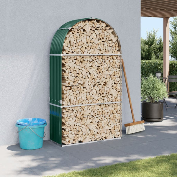 vidaXL Bûcher vert 120x45x210 cm acier galvanisé