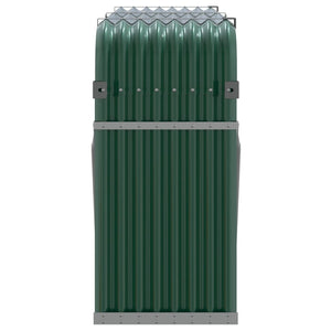 Grüner Kaminholzunterstand aus verzinktem Stahl