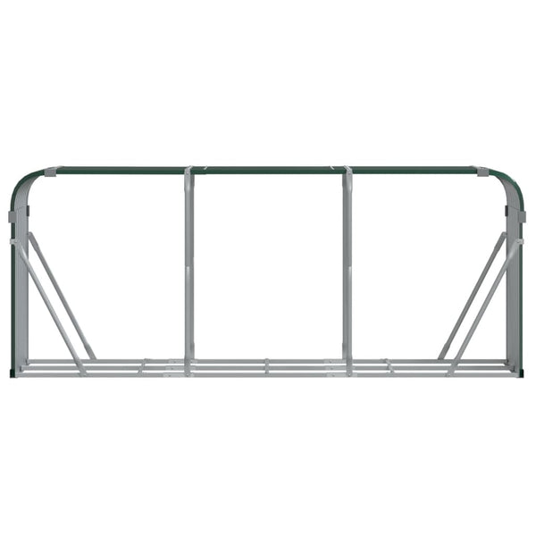 vidaXL Firewood Shed Green 234x45x100 cm Galvanized Steel