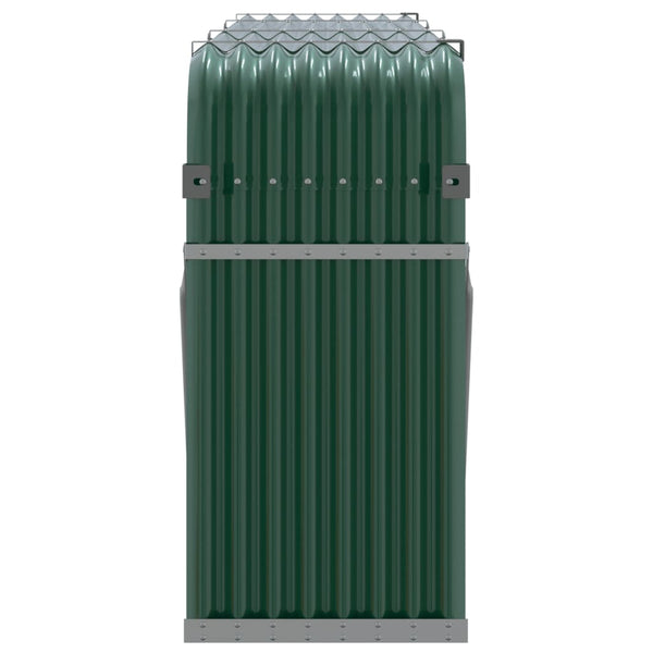 vidaXL Firewood Shed Green 234x45x100 cm Galvanized Steel
